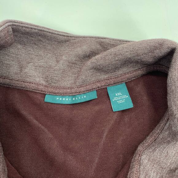 PERRY ELLIS Mens Sweater Size XXL Lightweight Jersey Full Zip Stretch Pockets - Picture 3 of 5